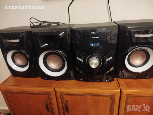 аудиосистема с блутут usb cd tunner Tibo (светещи колони и глава), снимка 1