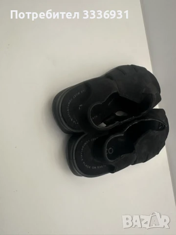 Черни сандали от естествен велур Ecco Comfort Foam Arch Support, снимка 5 - Сандали - 50849425