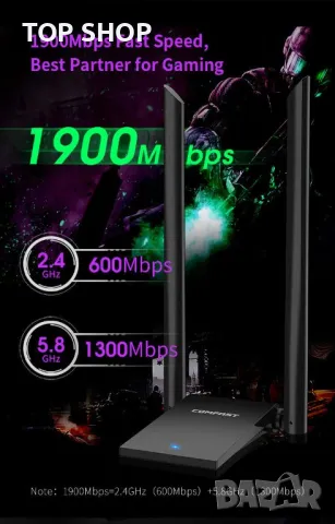 Двубандов Wifi USB 3.0 адаптер 1200Mbps​, снимка 9 - Мрежови адаптери - 48815715