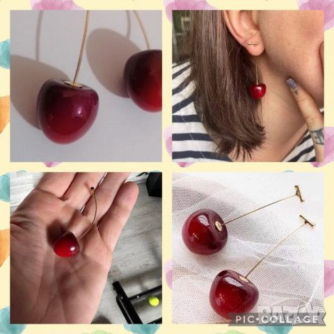 🍒Нови обеци черешки. Изключително атрактивни. Иде ти да ги изядеш 🙂 Като истински. 15 лв/ Еконт🍒 С т, снимка 7 - Обеци - 39945483