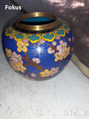 Красива стара колекционерска ваза Клоазоне cloisonne