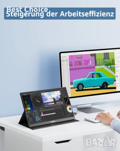 Преносим монитор Yodoit, 15.6-инчов 1920 x 1080P FHD