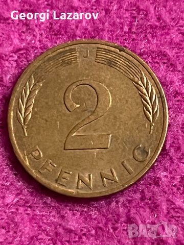 2 пфенинка Феерална Република Германия 1979 буква D, снимка 1 - Нумизматика и бонистика - 35389270