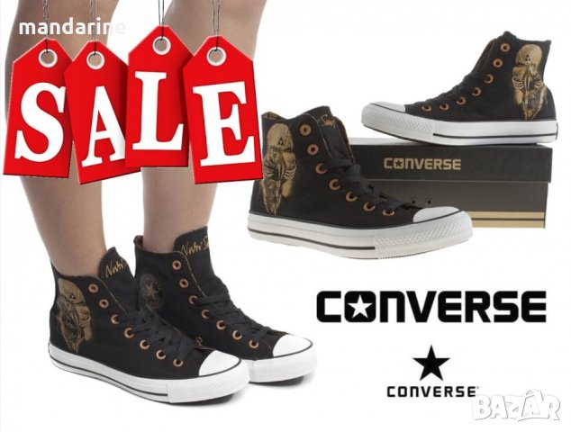 ПРОМО 🍊 CONVERSE ALL STAR HI TOPS 🍊 Дамски кецове BLACK SABBATH 35/36 номер нови с кутия , снимка 4 - Кецове - 10449909