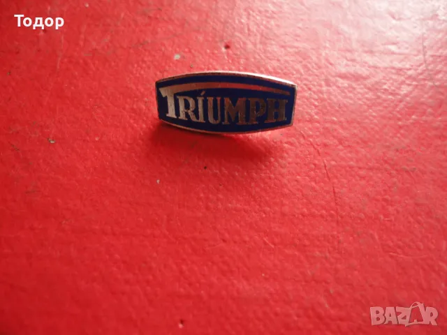 Мотоциклетна значка знак Triumph с емайл , снимка 2 - Колекции - 50266378