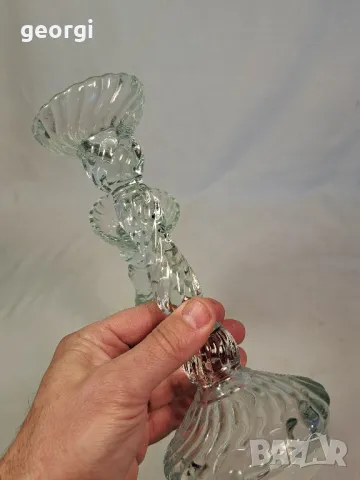 два стъклени свещника  6/3, снимка 4 - Декорация за дома - 49272215