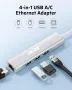 Acer USB А към Ethernet адаптер, 4-в-1 USB-А хъб с 3 USB-A 3.1 и 1Gbps RJ45 - НЯМА А към С адаптер, снимка 2