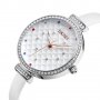 Дамски кварцов часовник, бял с кристалчета, снимка 2