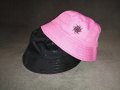 Дамска двулицева шапка идиотка в розов и черен цвят, снимка 3
