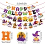 Декорации „Happy Halloween“, за Хелоуин с Тиква и Прилепи за декорация за Хелоуин, 3 броя банера, снимка 2