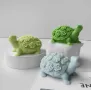 3D Костенурка с цветя Силиконов молд форма калъп за свещи гипс сапун , снимка 1