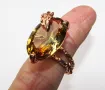 925 сребърен пръстен с цитрин 20 карата, 21x14мм, тегло 8.9гр. Подходящ за подарък, снимка 2