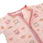 Бебешко памучно боди ромпър розово със сови и дъга S_1245187, снимка 2