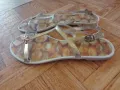 Подарявам силиконови сандалки в златист цвят със шарена стелка, снимка 2