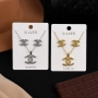 Комплект колие и обеци с луксозно излъчване/ устойчив метал chanel, снимка 2