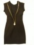 Много стегната скъпа материя маркова   елегантна рокля със златен обков-копчета , ципове, бижута към, снимка 15