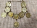 Сребърна Гривна От  Монети 0,800 Във Златно Покритие , снимка 7