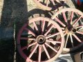 ретро колела от каруца-3бр-метал и дърво, снимка 11