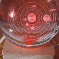 LED Светеща кристална топка/лампа,3D сензорна-Вселена,Планетарна Галактика,Слънце , снимка 4 - Настолни лампи - 43445667