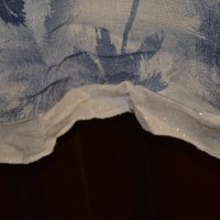 Дамска ленена блуза бяло и синьо с пайети в долната част, като нова, снимка 3 - Туники - 28720701