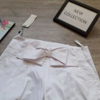 Нов уникален панталон с панделка в бял сив и розов  цвят на намаление, снимка 4 - Панталони - 28261957