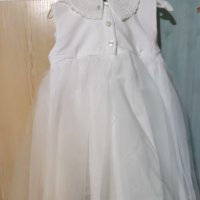 Бяла официална рокля за момиче 12-18 месеца , снимка 1 - Бебешки рокли - 43115154
