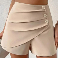 Модерни дамски къси панталони с копчета, 7цвята , снимка 2 - Къси панталони и бермуди - 44882094