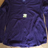 тъмно лилава с бляскави отенъци блуза с дълъг ръкав, снимка 1 - Блузи с дълъг ръкав и пуловери - 36468249