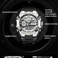 Водоустойчив кварцов мъжки часовник LIGE Sports Watch, снимка 4 - Мъжки - 43352215