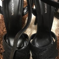 Дамски елегантни черни кожени сандали Shoe AQUARIUM, снимка 2 - Сандали - 28360173