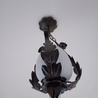 Стар полилей от ковано желязо, снимка 4 - Лампи за таван - 43952225