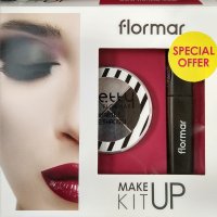 Комплект сенки, хайлайтъри и спирала "Flormar" в сиво, снимка 1 - Декоративна козметика - 27894528