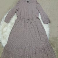 РАЗКОШНА тъничка рокля със 7/дължина на ръкава в мраморен розово-кафяв принт 2ХЛ/3ХЛ размер , снимка 1 - Рокли - 43785697