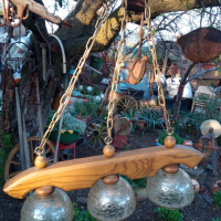 Стара Лампа - Попилей от  Дърво и 3  - Абажура декор за твоята механа, снимка 5 - Други ценни предмети - 36533376