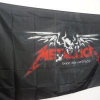 Metallica знаме флаг Металика Seek And Destroy heavy metal хеви метъл, снимка 2 - Декорация за дома - 43356229
