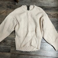 Интересна плетена блуза, снимка 1 - Блузи с дълъг ръкав и пуловери - 43906786