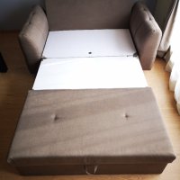 Разтегателен диван с подлакътници, цвят сив, снимка 4 - Дивани и мека мебел - 43325598
