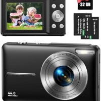 Нова Компактна Цифрова Камера 44MP 1080P с 32GB Карта и 16X Зум, снимка 1 - Фотоапарати - 43503755