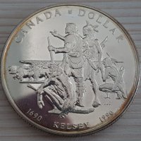 1 сребърен долар 1990 година Канада Елизабет II сребро ТОП, снимка 1 - Нумизматика и бонистика - 37435993