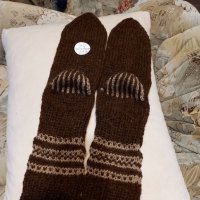 Ръчно плетени мъжки чорапи от вълна , размер 44, снимка 1 - Мъжки чорапи - 40001365
