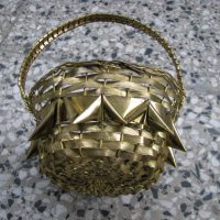 Месингова кошница бонбониера, снимка 1 - Антикварни и старинни предмети - 28418907