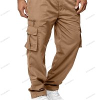 Мъжки свободни прави карго панталони с множество джобове, 4цвята - 024, снимка 4 - Панталони - 43545490