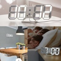 Дигитален LED часовник за стена и настолен с триизмерен 24 - 9 см дизайн, снимка 1 - Луксозни - 40675358