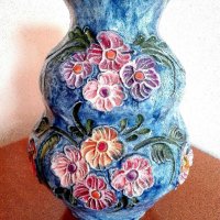 Авторска керамична винтидж ваза, снимка 7 - Антикварни и старинни предмети - 33190227