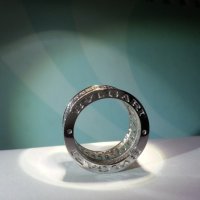 Сребърен пръстен с багети, модел на BVLGARI, снимка 2 - Пръстени - 28044949