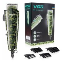 VGR V-126 Камуфлажна Професионална жична машинка за подстригване и тример за мъже, снимка 4 - Машинки за подстригване - 43164830