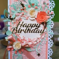 Картичка за рожден ден, юбилей, сватба, ръчна изработка, снимка 4 - Други - 23087654