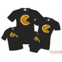 Семеен комплект тениски Пица Pizza melting Slices Family, снимка 1 - Тениски - 35216420