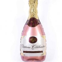 Голямо Розе шампанско бутилка шише чаша фолио фолиев балон хелий или въздух парти рожден ден, снимка 1 - Други - 39470814