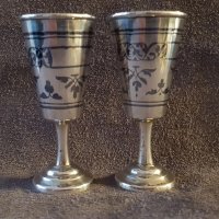 Сребърни сребро с позлата и ниело чифт руски перфектни чашки чаша, снимка 11 - Антикварни и старинни предмети - 39567516